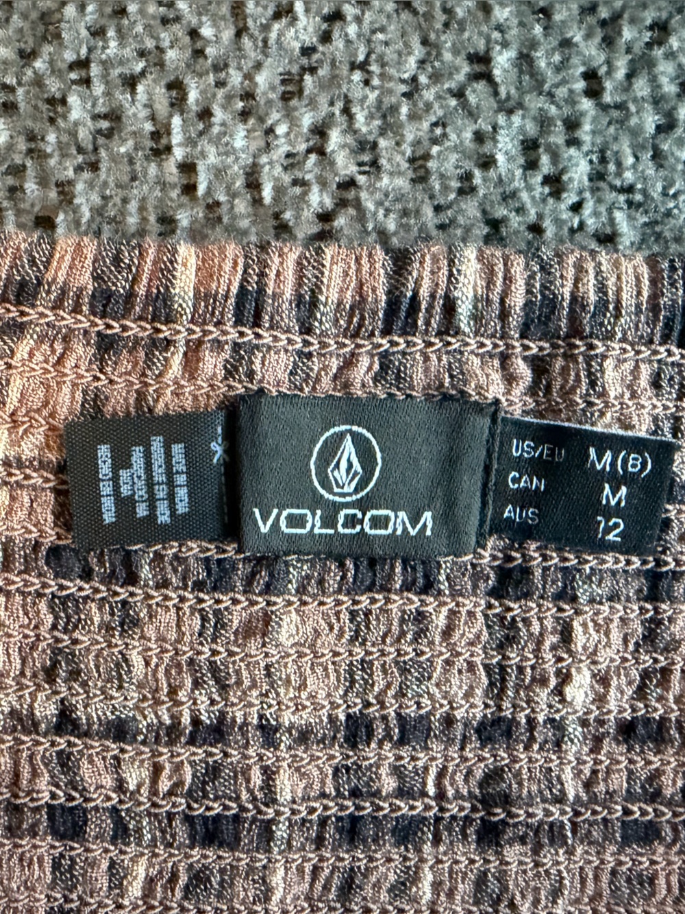Volcom Brown Plaid Tie-Back Cropped Tank - Picture 3 of 6